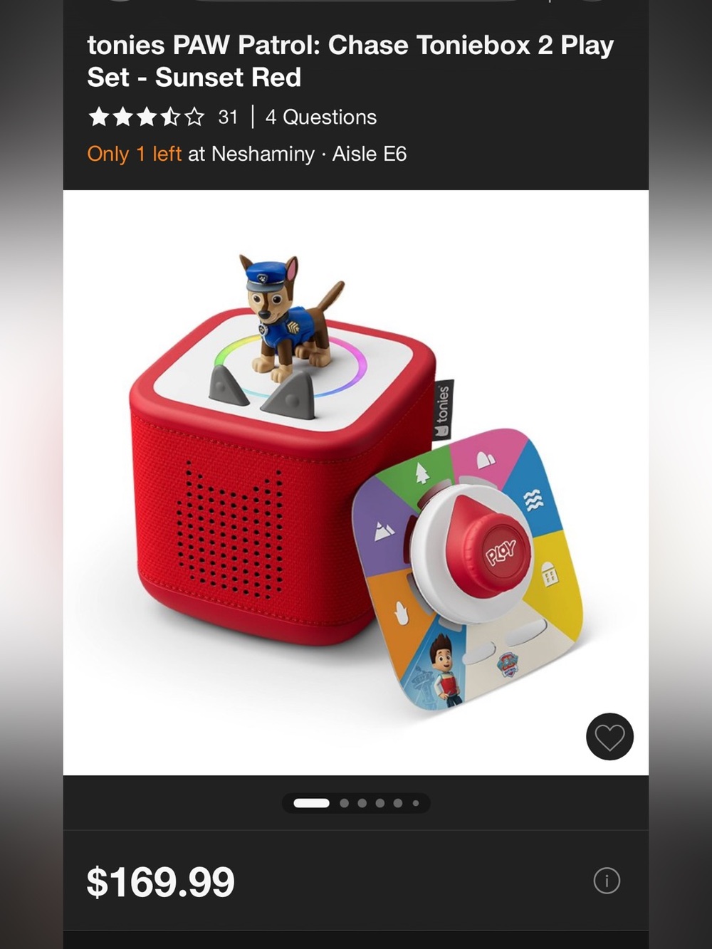 Tonies Toniebox 2 Portable Audio Player - Red
